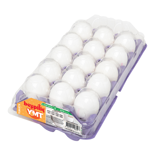15 White L Eggs with Covers Boxed