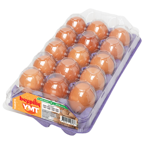 15 Brown L Eggs with Covers
